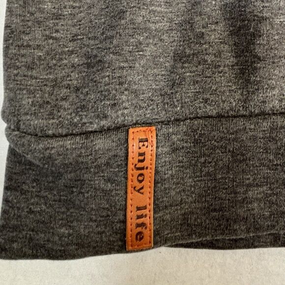 Alaska Chicks Company Hoodie Charcoal Gray Pullover Button Accents - Picture 4 of 12